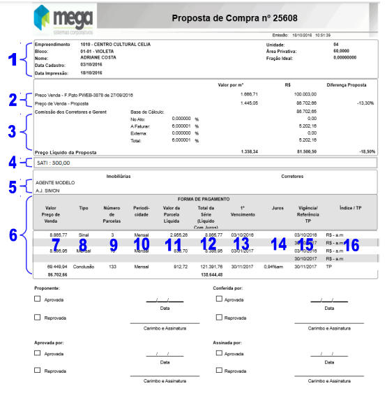 Proposta/Pedido de Reserva